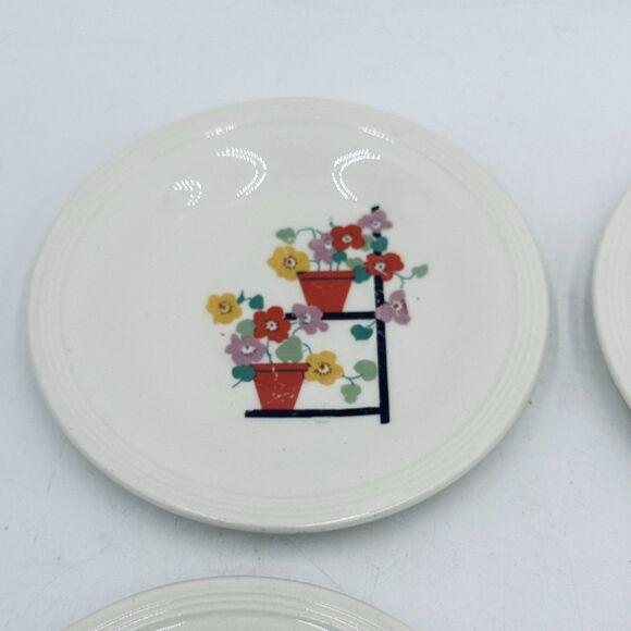 Vintage Edwin Knowles Penthouse Plant Stand Small Plate Set / Lot of 4 - Picture 2 of 8